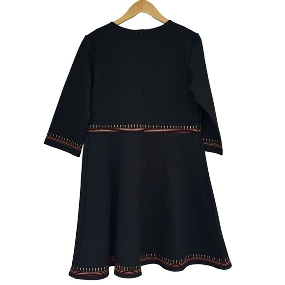 Lai Meng Five Cats Embroidered Floral Folk art Mini Dress Black Size XL NWT - Picture 2 of 14